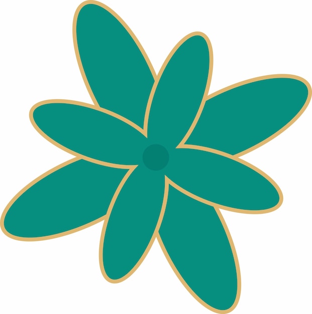 Una flor verde con un centro amarillo y un centro negro.