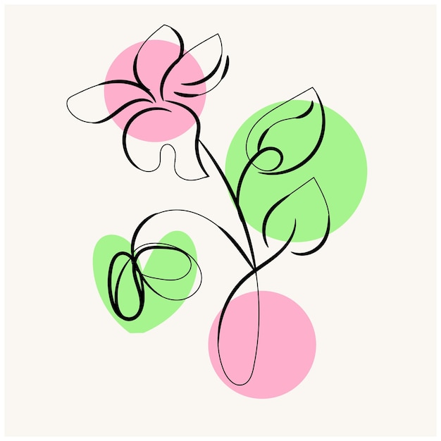 una flor verde y rosa con un fondo verde con una flor rosa