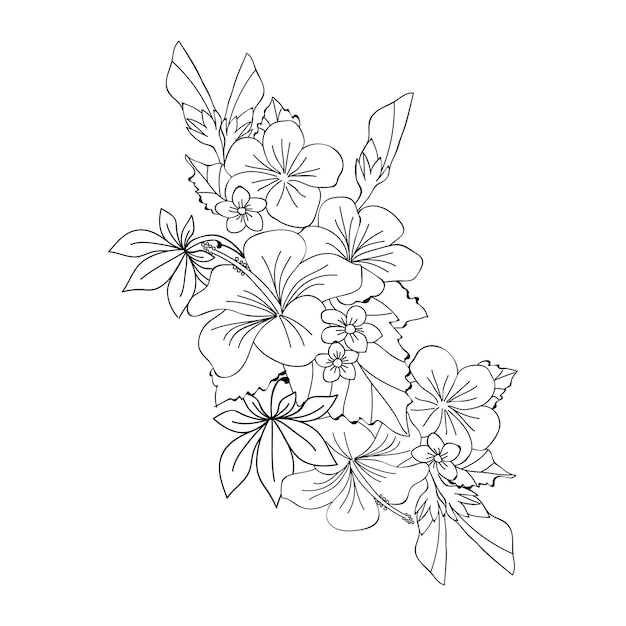 flor zentangle diseño para colorear libro ramo de flores dibujado a mano ilustración vector clip art