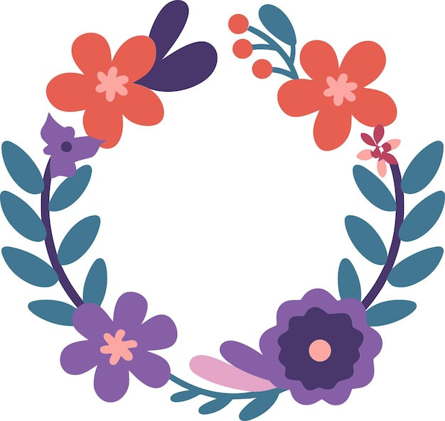 Flora festiva Colección de guirnaldas vectorizadas Naturalezas vectorizadas Arte de la corona floral de armonía