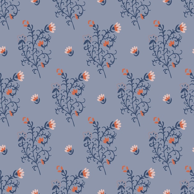 Floral azul y rosa delicado