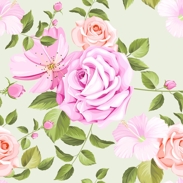 floral y hojas de patrones sin fisuras
