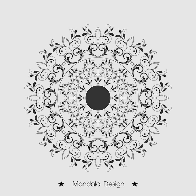 Floral Mandala Libro para colorear Diseño de páginas Vector Premium