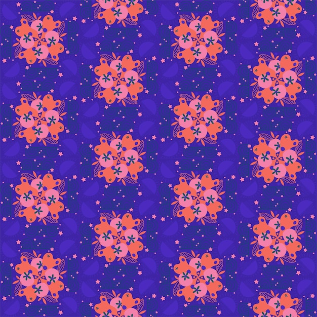 Floral de patrones sin fisuras fondo jardín naturaleza damasco ornamento aborigen arte