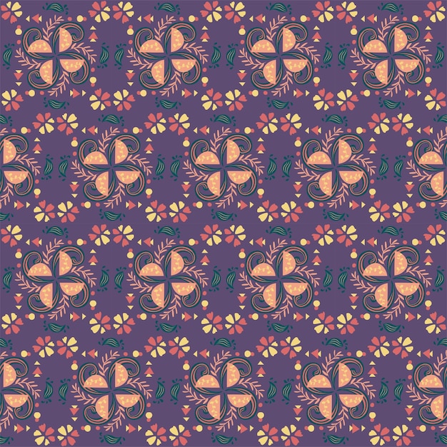 Floral de patrones sin fisuras fondo jardín naturaleza damasco ornamento aborigen arte