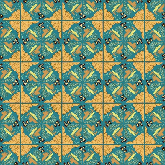 Floral de patrones sin fisuras fondo jardín naturaleza damasco ornamento aborigen arte