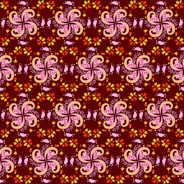 Floral de patrones sin fisuras fondo jardín naturaleza damasco ornamento aborigen arte