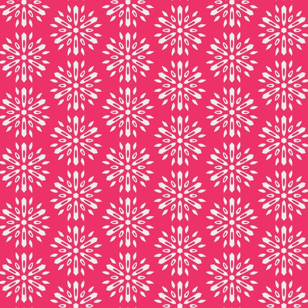 Floral Snowflake Motif on a Pink Surface