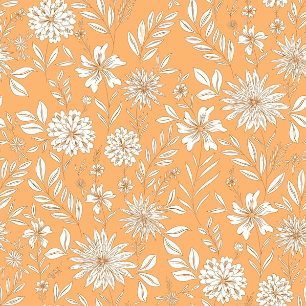Floral de verano con fondo naranjajpg