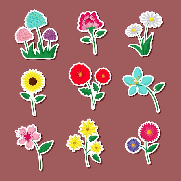 Vector floral de verano pegatina