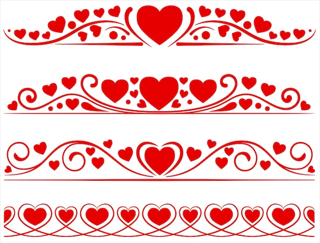 Florece el borde ornamental con corazones