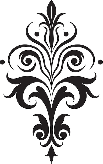 Vector florecimiento artístico emblema black deco filigree elegancia emblema vintage emblema
