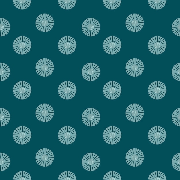 Flores abstractas de patrones sin fisuras sobre fondo verde azulado. Textura vintage de plantas para diseño textil. Impresión de plantilla geométrica para cualquier propósito. Adorno de tela simple vector.