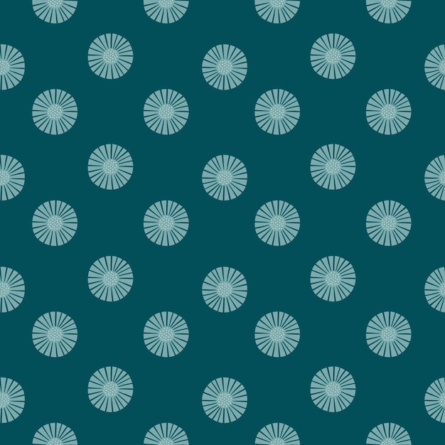 Flores abstractas de patrones sin fisuras sobre fondo verde azulado. textura vintage de plantas para diseño textil. impresión de plantilla geométrica para cualquier propósito. adorno de tela simple vector.