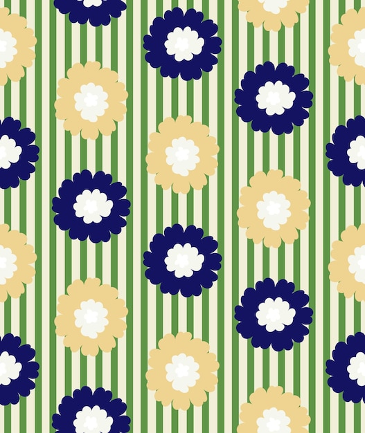Flores abstractas Rayas Patrón vectorial suave sin costuras Dibujado a mano Florales dulces Minimalista Elegante