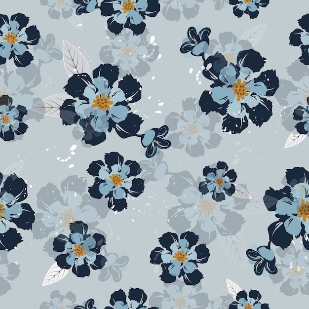 Flores abstractas superficie patrón vector transparente fondo