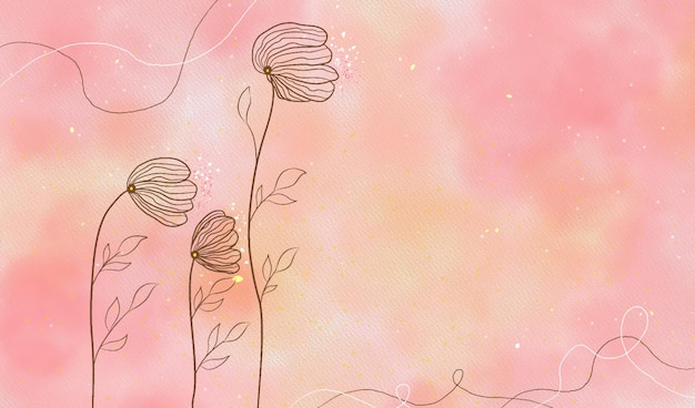 Flores de acuarela de fondo en colores pastel