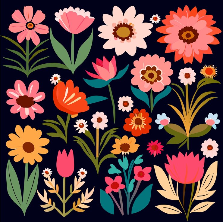 Flores aisladas para diseño gráfico