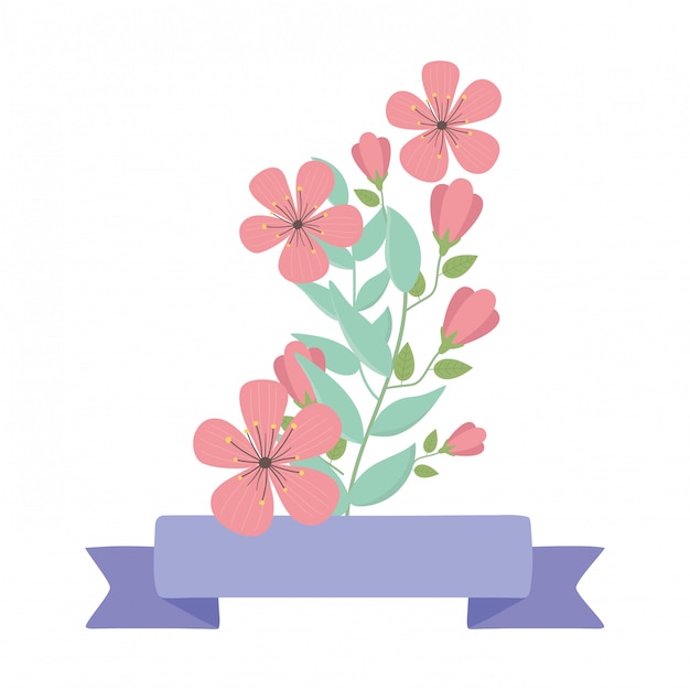 Vector flores aisladas con púrpura