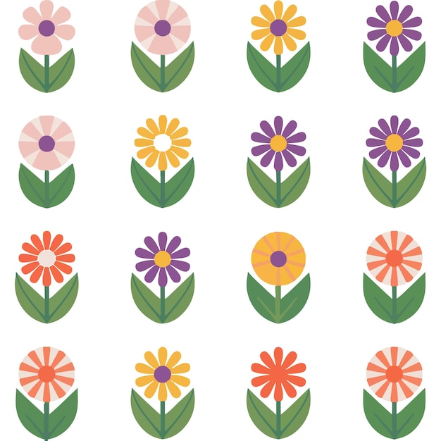 Flores aisladas sobre fondo blanco