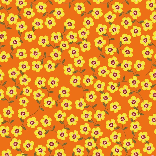 flores amarillas en un fondo naranja ilustración de arte vectorial