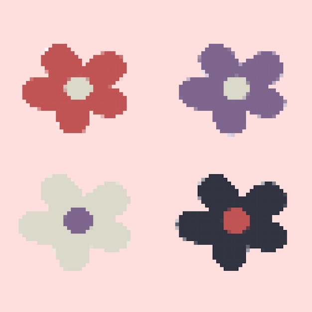 Flores de arte de píxeles