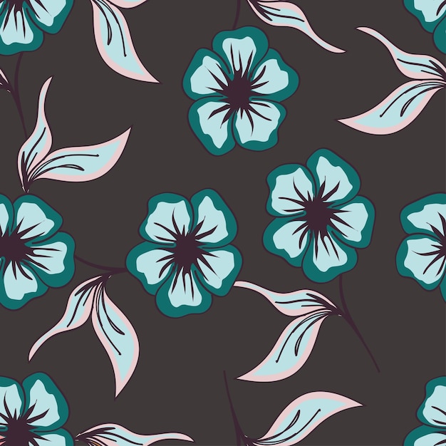 flores azules en un fondo oscuro