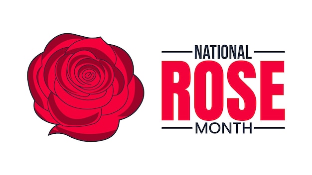 Flores de belleza celebrando el mes nacional de las rosas plantilla de diseño
