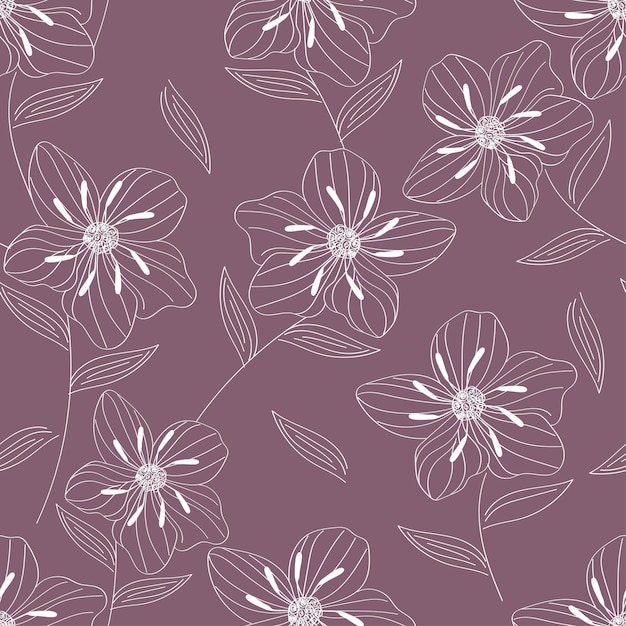 flores blancas sobre un fondo púrpura
