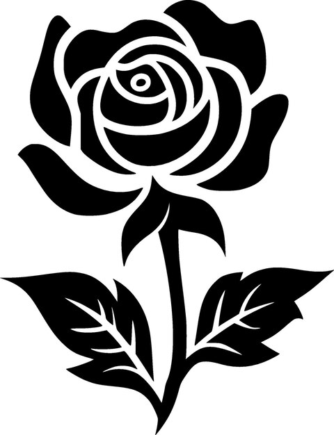 Flores blanco y negro icono aislado ilustración vectorial