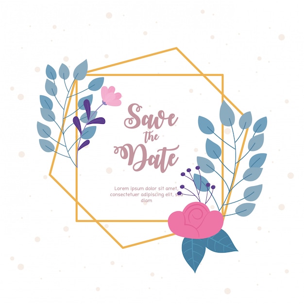 Flores de boda, guardar la fecha, invitar flores decorativas hojas