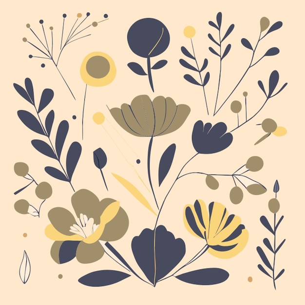 las flores boho ilustración minimalista ilustración vectorial plana 2