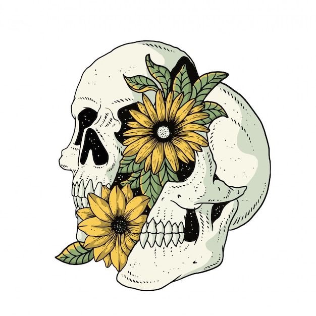 Vector flores de calavera