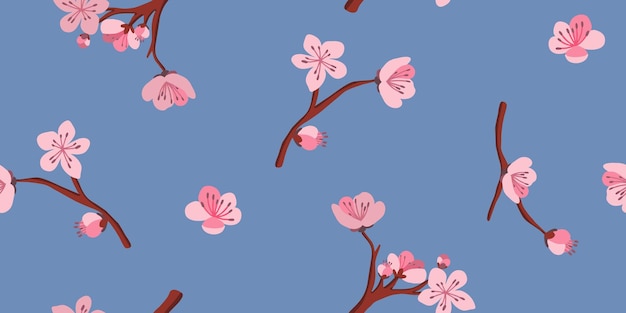 Las flores de la cereza Sakura con patrón de flor