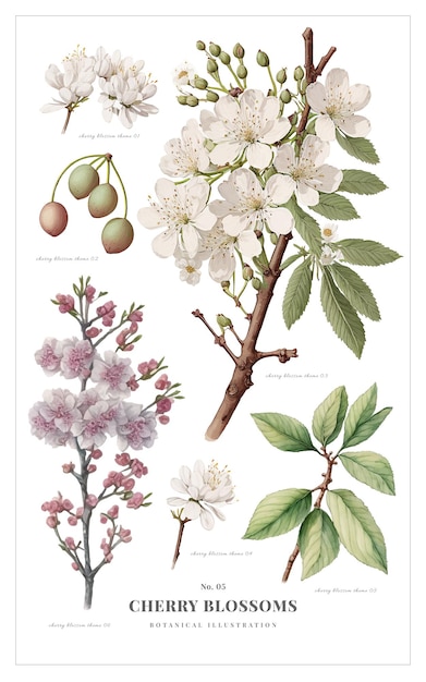 Vector flores de cerezo vectoriales