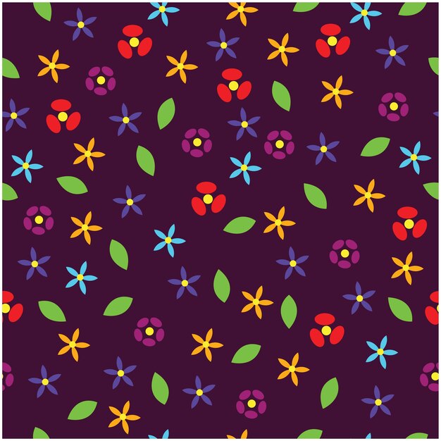 Flores de colores diseño vectorial de patrones sin costuras
