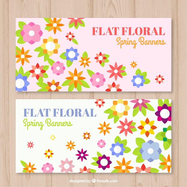 Vector flores de colores planos banderas