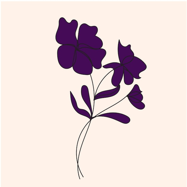 Flores coloridas sobre un fondo blanco