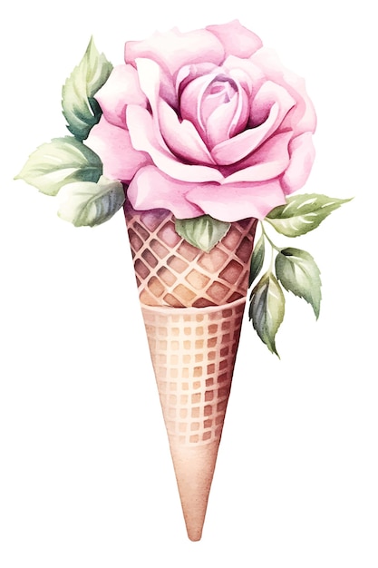 flores en cono de helado