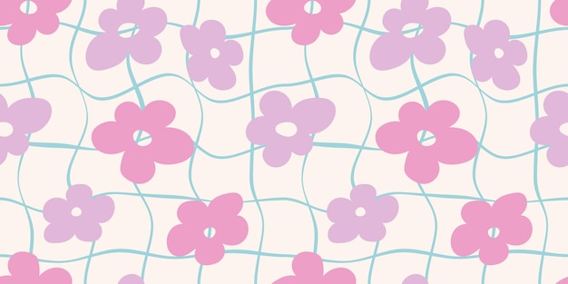 Las flores de la década de 2000 tienen un patrón sin costuras con colores abstractos en delicados tonos pastel.
