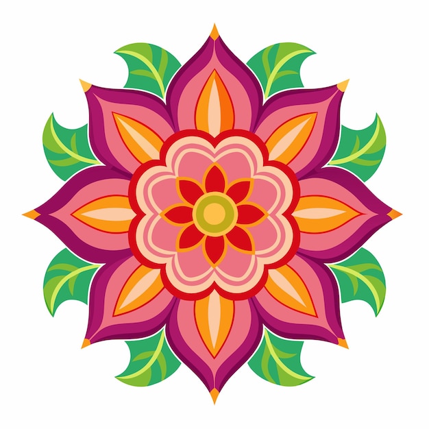 Flores decorativas Vector de fondo blanco sólido 21