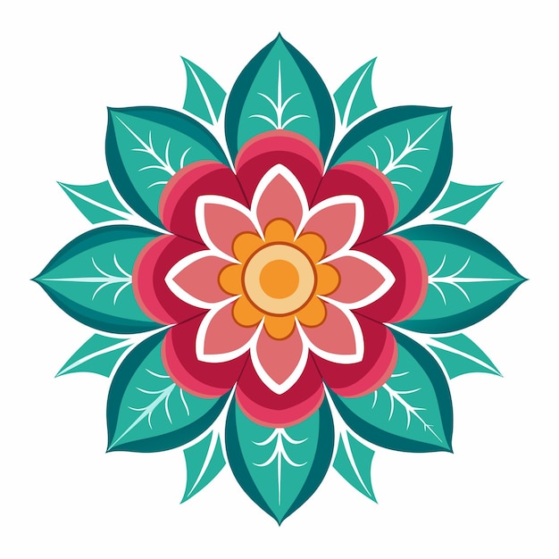 Flores decorativas Vector fondo blanco sólido 35