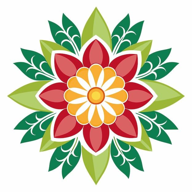 Flores decorativas Vector fondo blanco sólido 6