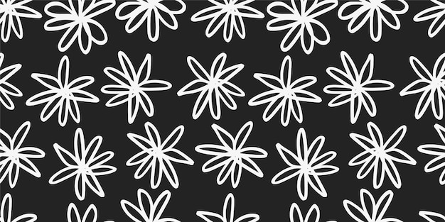 Flores dibujadas a mano por vector Patrón sin costuras para diseño textil Papel de pared artículos de papelería decoración del hogar embalaje fondo arte y artesanía