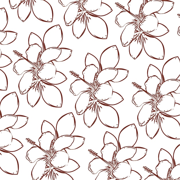 Flores dibujo patrón fondo papel de pared vector