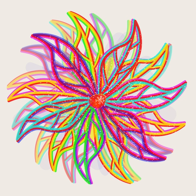 Flores efecto risógrafo formas geométricas abstractas elementos florales vectoriales elementos con impresión riso