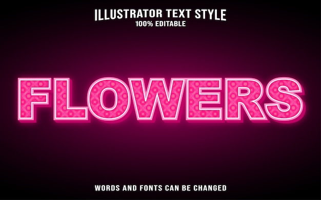 flores de estilo de texto