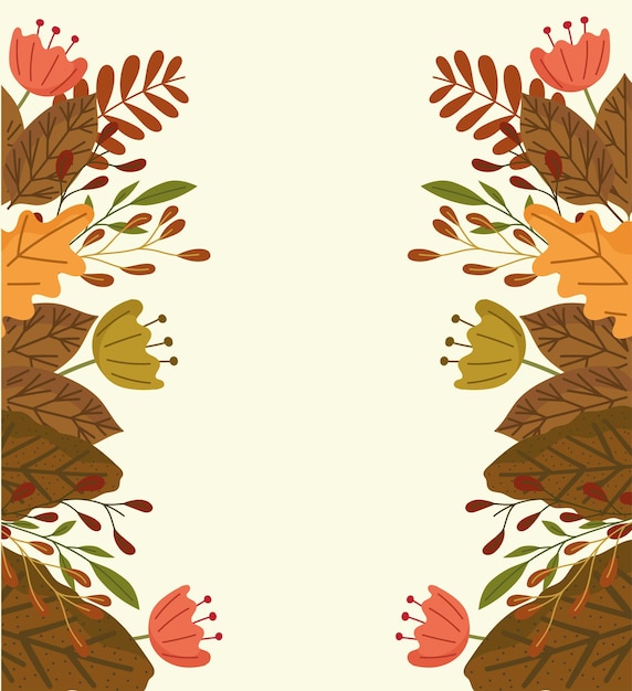 Vector flores y follaje de otoño