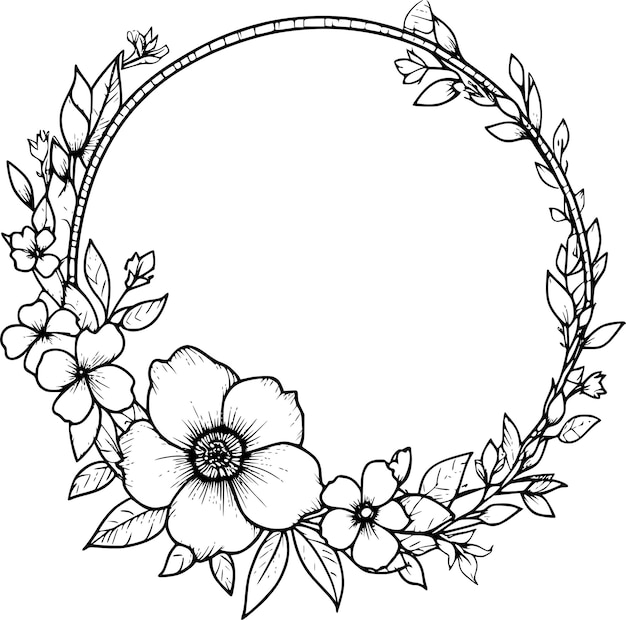 Flores en un fondo blanco aislado Ilustración botánica