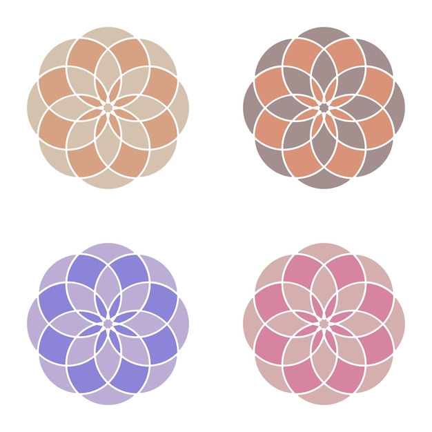 Flores y formas ornamentales con colores pastel.